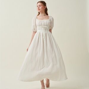 Linennaive White Milkmaid Dress